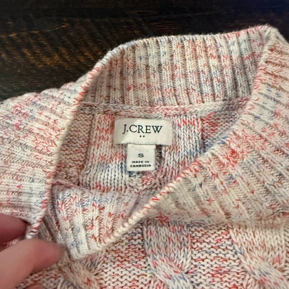 J.Crew Marled Cable Knit Crewneck Sweater Small
